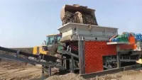 Линия переработки полигонных отходов в работе